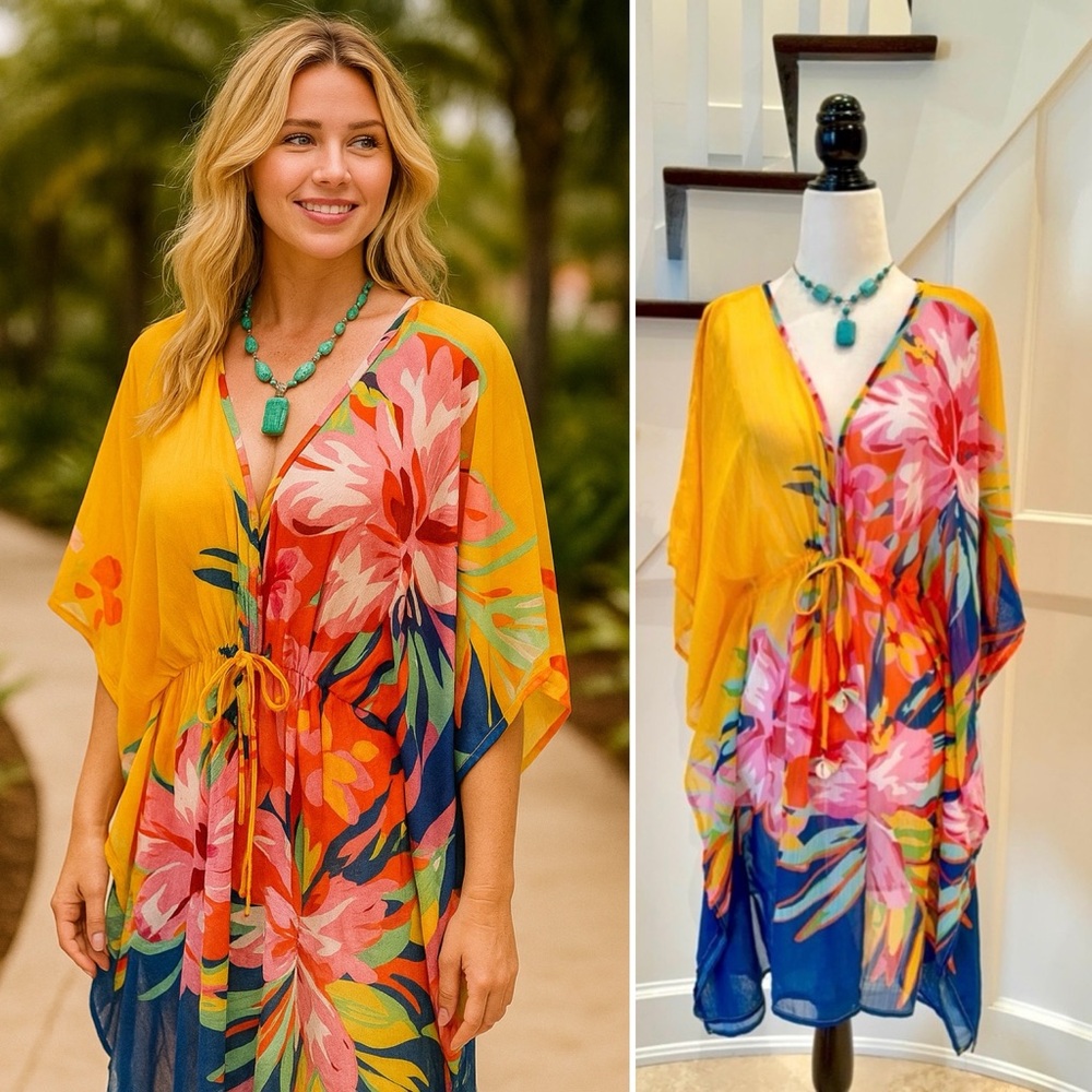 Tropical Vibes Swimsuit Coverup Size Large